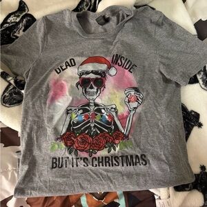 Gray Christmas Skeleton Women’s T-Shirt